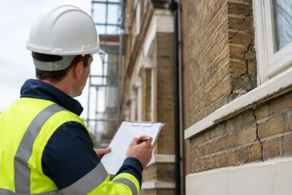 image of surveyor completing a schedule of condition Leeds