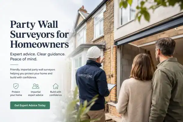 Image of couple with Party wall survey from Survey One Leeds